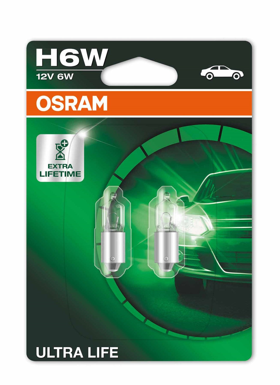 OSRAM Ultra Life 64132ULT-02B BAX9s 12V 6W H6W