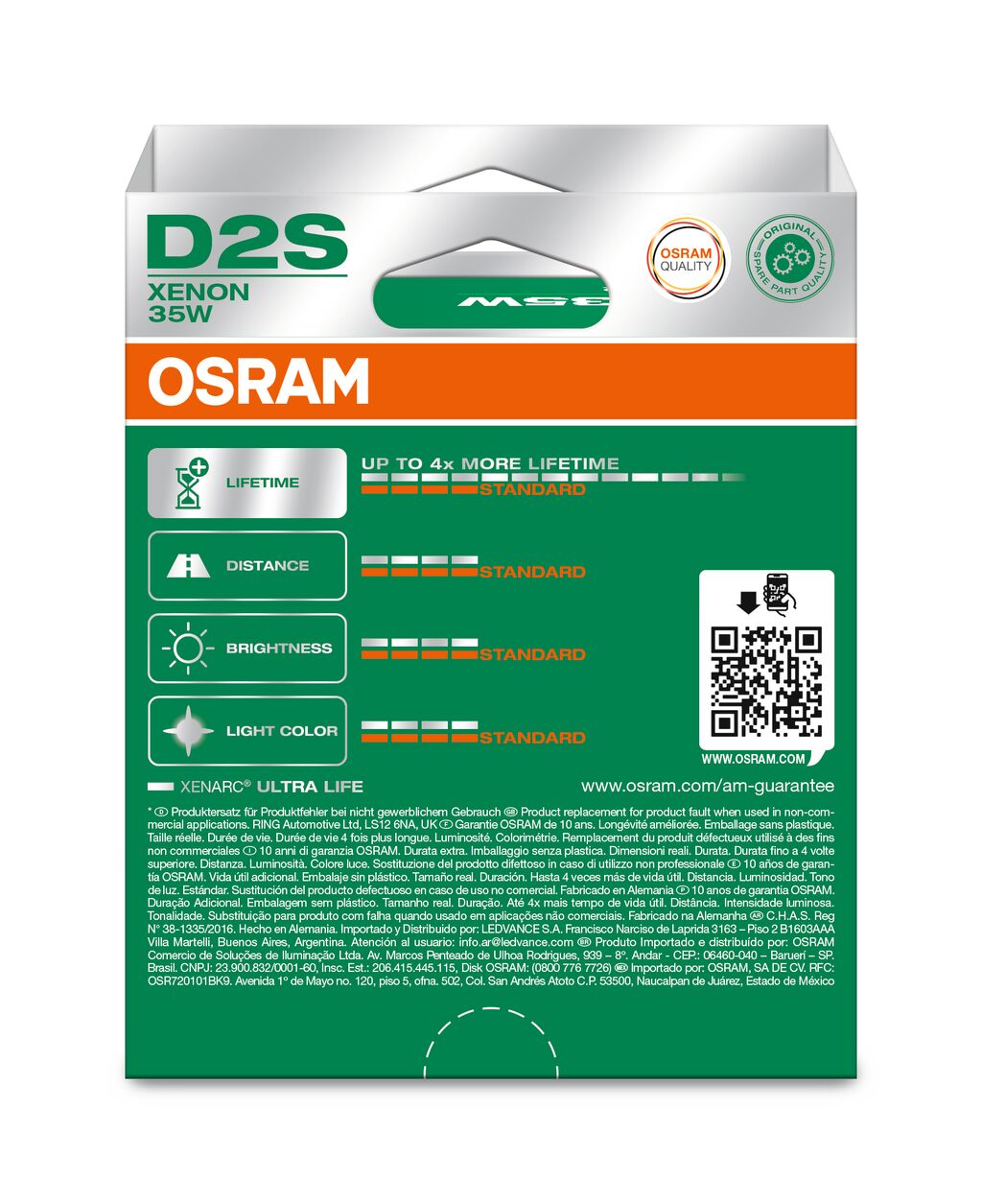 OSRAM ULTRALIFE 66240ULT-2HB D2S P32d-2 0V 35W