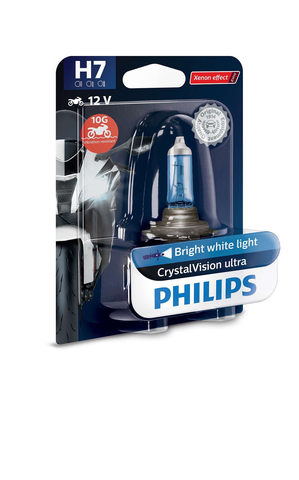 Philips H7 CrystalVision ultra Moto 12V55 PX26d BW