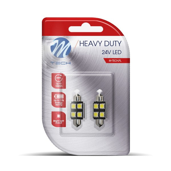 Blister 2x Diode LED L9328 - C5W 36mm 4xSMD5050 Radiator Weiß 24V