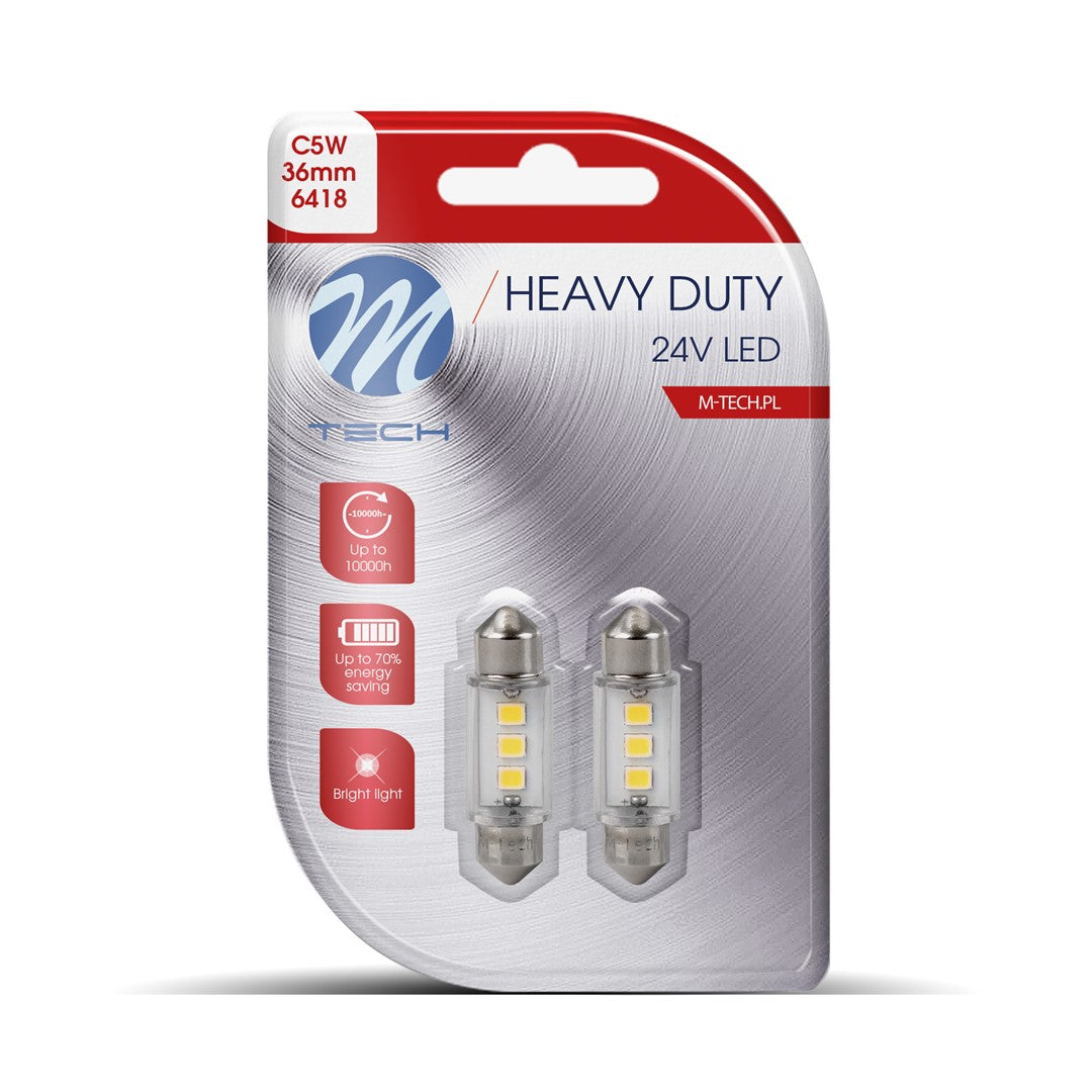 Blister 2x Diode LED L090 - C5W 36mm 3xSMD2835 Weiß 12V
