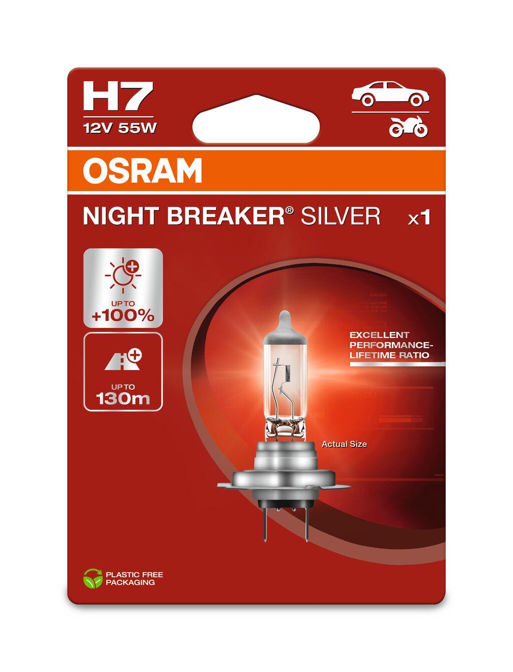 OSRAM NIGHT BREAKER SILVER 64210NBS-1BL H7 PX26d 12V 55W
