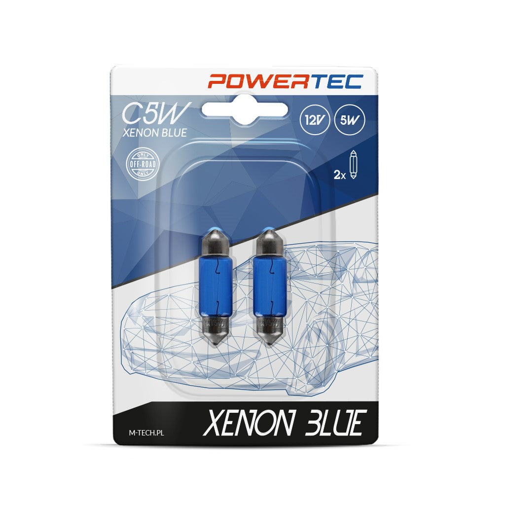 Powertec Xenon Blue C5W 36mm 5W SV8,5-8 12V Blister 2 Stück
