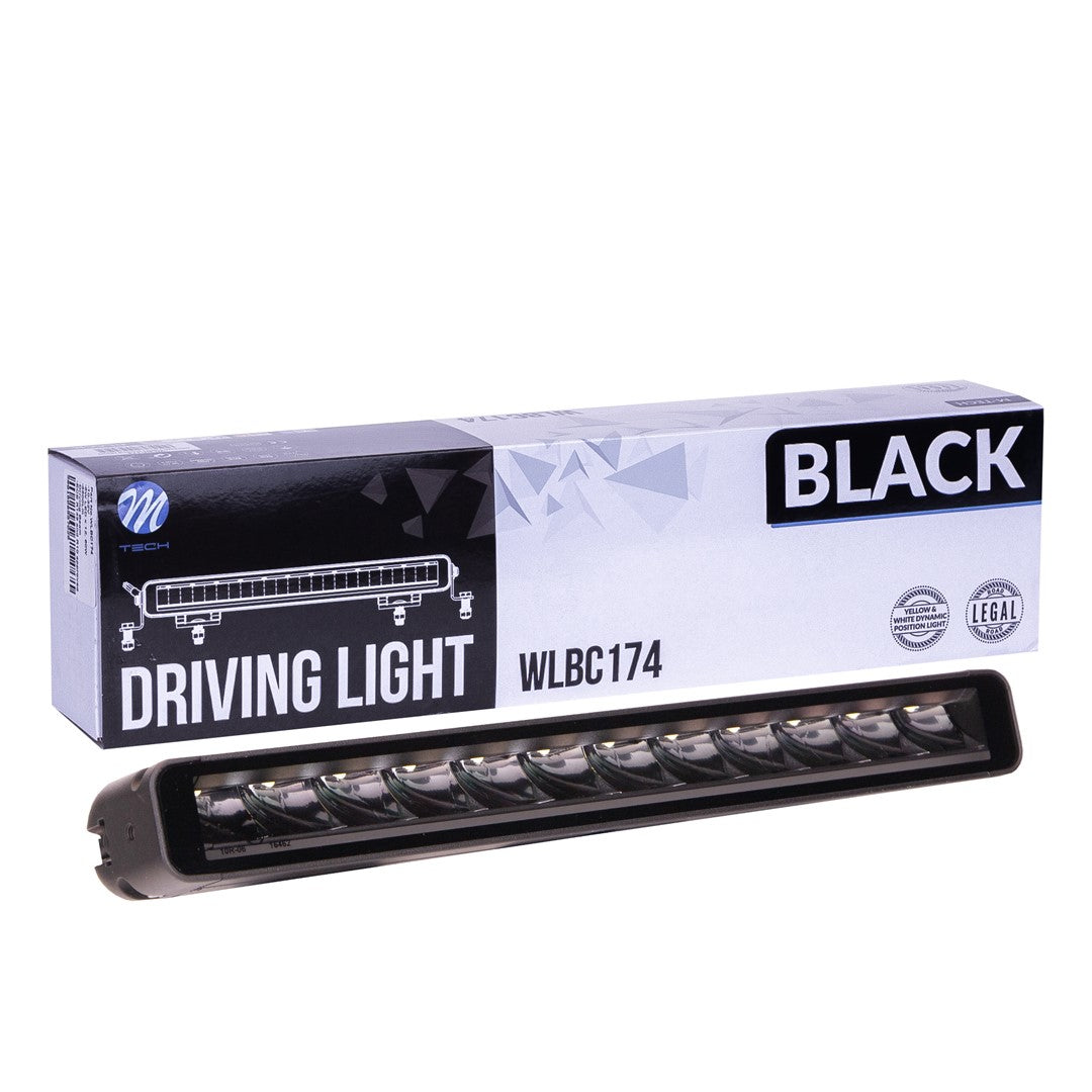 Driving light M-TECH BLACK SERIES 12x5W LED 12-48V 60W 14,5", Single Row + Dynamic position light