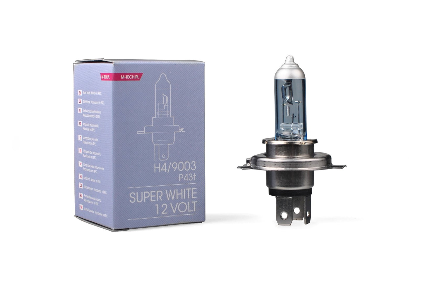 Halogenlampe M-TECH SuperWhite H4 9003 HB2 P43t 60/55W 12V