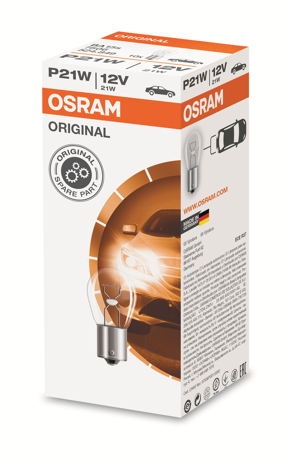 OSRAM Orginal 7506 BA15s 12V 21W P21W