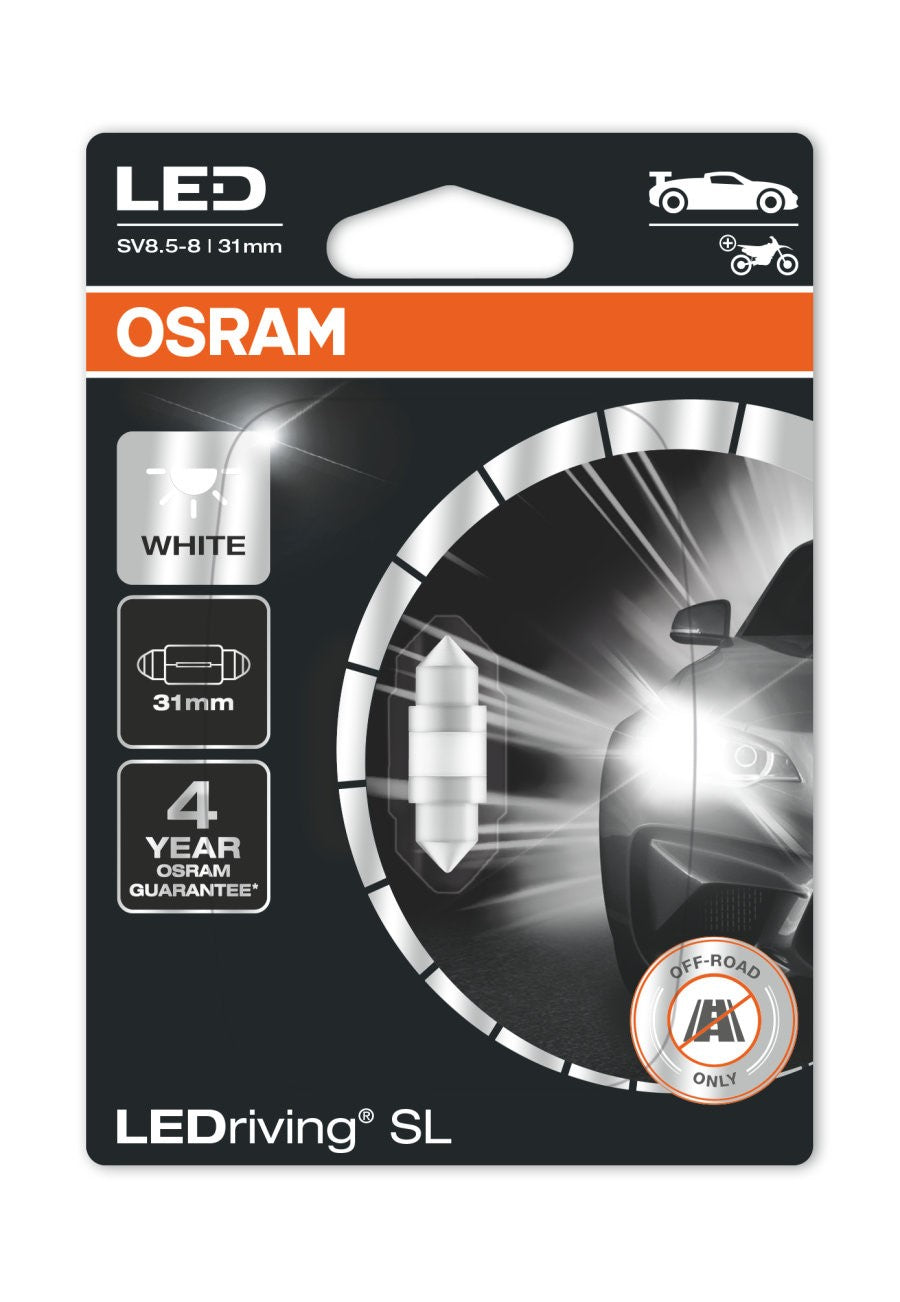 Osram LEDriving® 6438DWP-01B 1W/12V SV8.5-8 ? "C5W" 31mm White 6000K