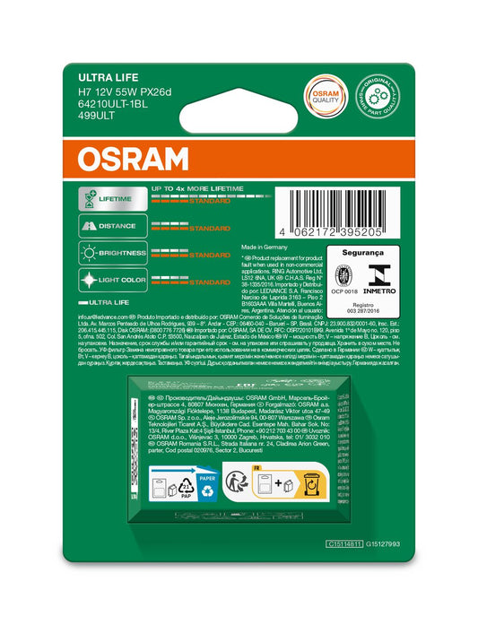 OSRAM ULTRALIFE 64210ULT-1BL H7 PX26d 12V 55W