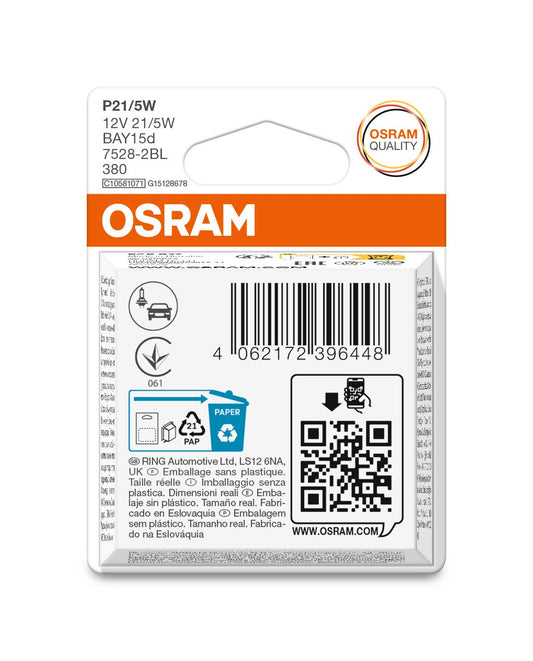 OSRAM ORIGINAL 7528-2BL P21/5W BAY15d 12V 21/5W