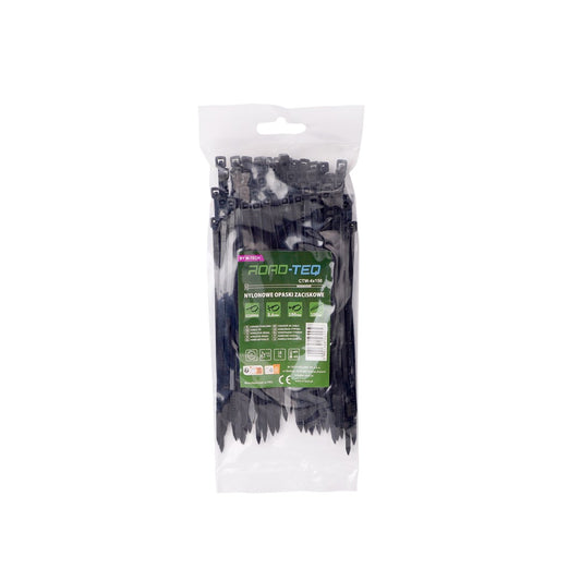 Nylon-Kabelbinder ROAD-TEQ Größe: 3,6x150mm, 100 Stk. schwarz