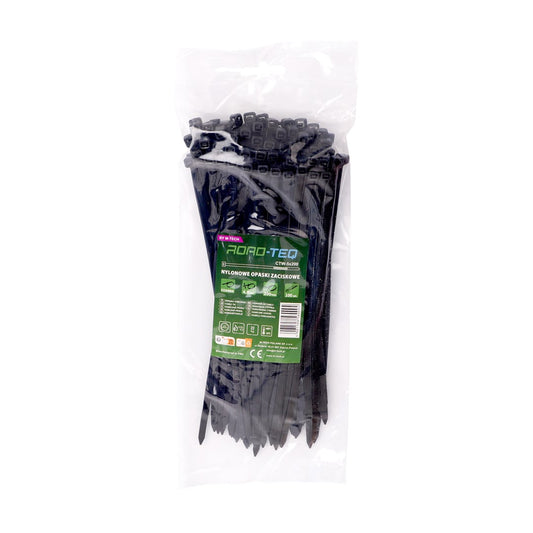 Nylon-Kabelbinder ROAD-TEQ Größe: 4,8x200mm, 100 Stk. schwarz