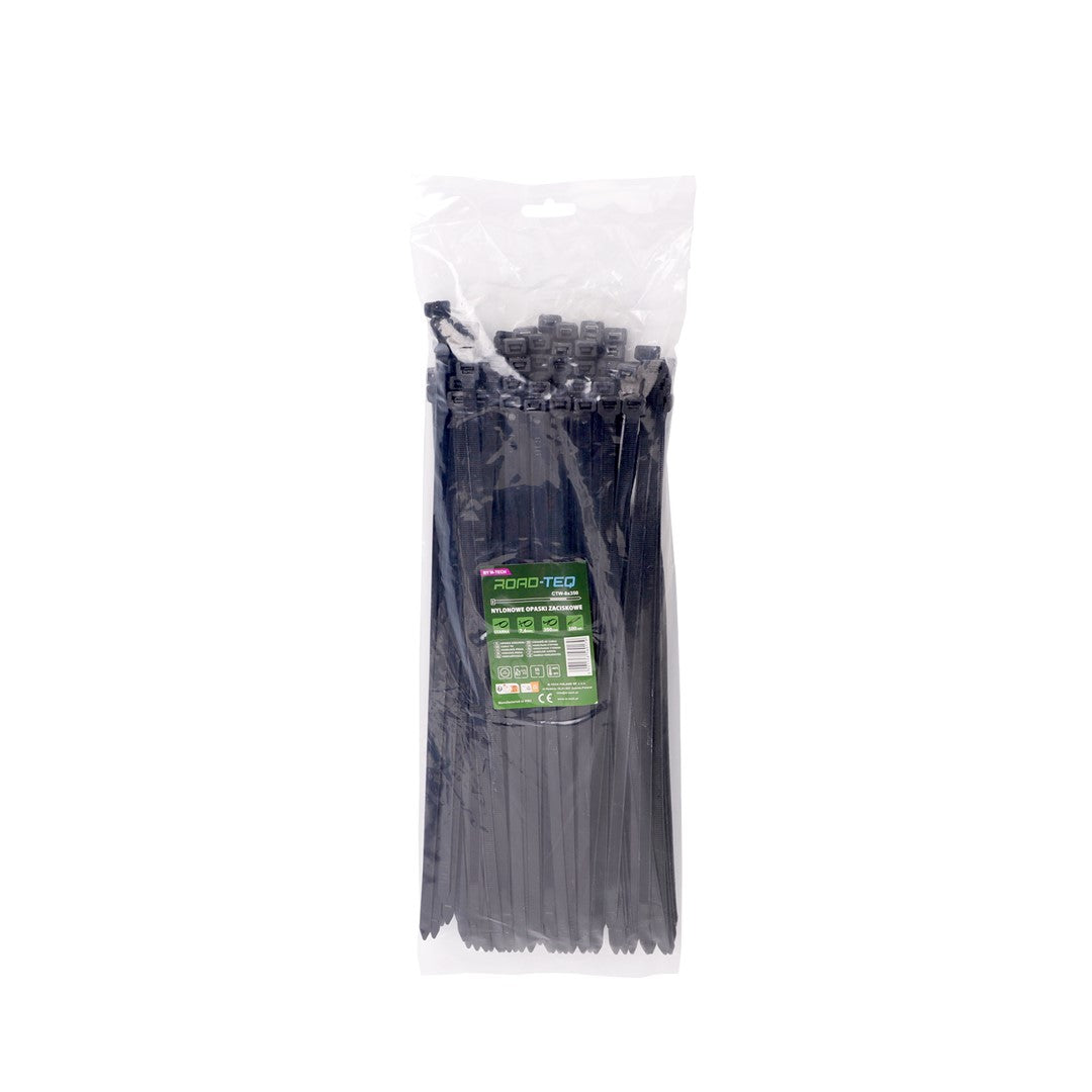 Nylon-Kabelbinder ROAD-TEQ Größe: 7,6x350mm, 100 Stk. schwarz