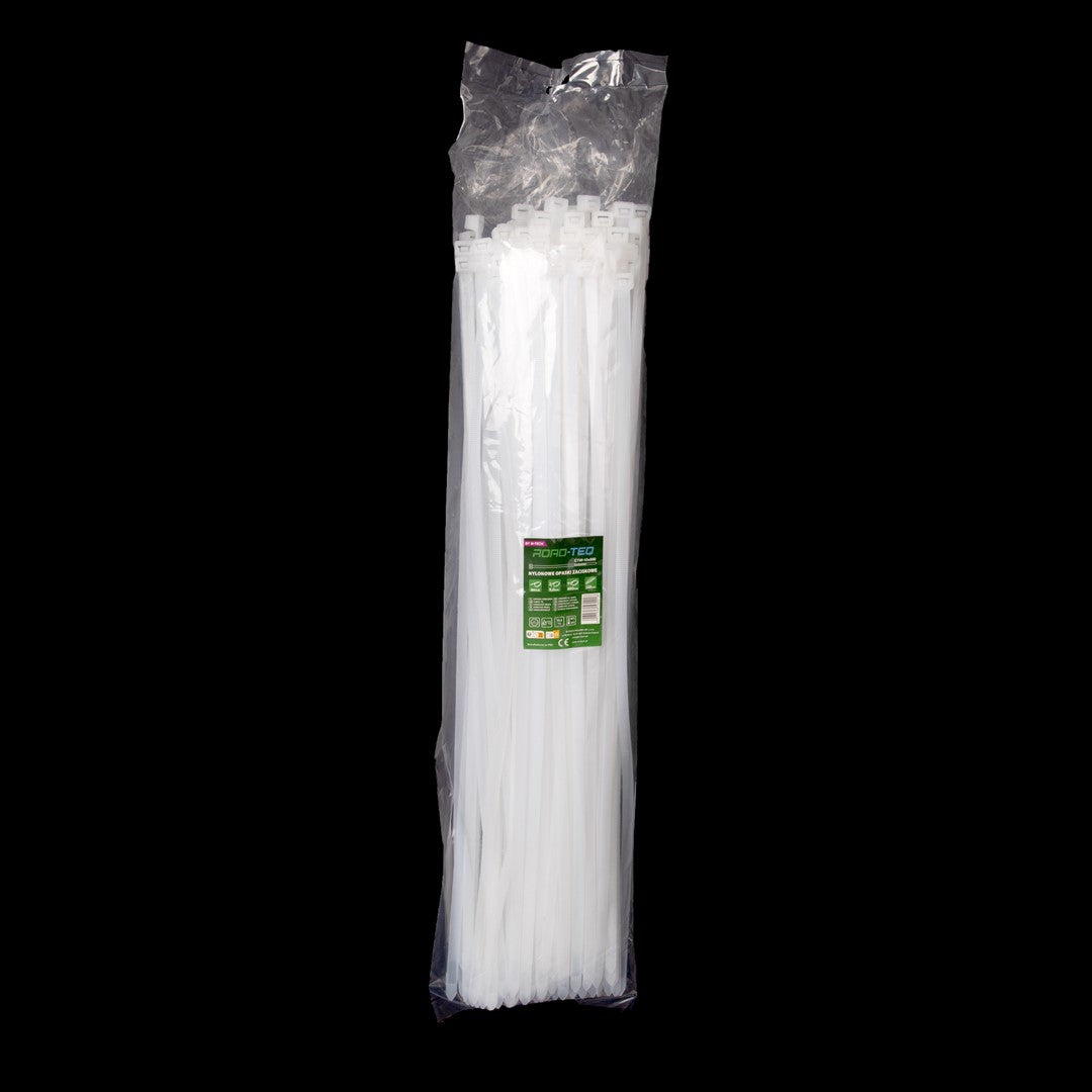 Nylon-Kabelbinder ROAD-TEQ Größe:9,6x600mm, 100 Stk. weiß