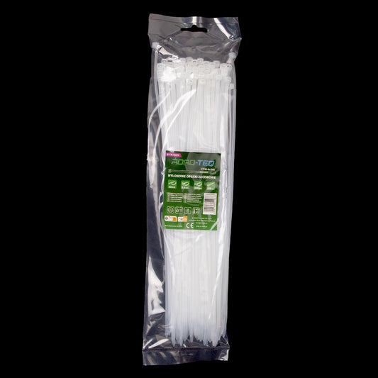 Nylon-Kabelbinder ROAD-TEQ Größe: 3,6x300mm, 100 Stk. weiß