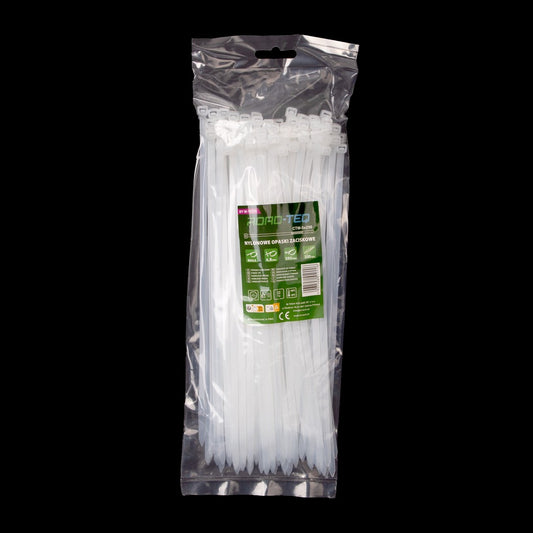 Nylon-Kabelbinder ROAD-TEQ Größe: 4,8x250mm, 100 Stk. weiß