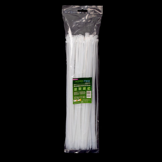 Nylon-Kabelbinder ROAD-TEQ Größe: 4,8x370mm, 100 Stk. weiß