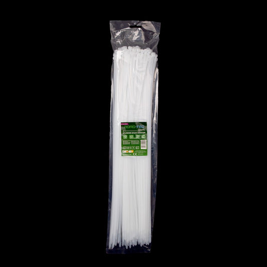 Nylon-Kabelbinder ROAD-TEQ Größe: 4,8x500mm, 100 Stk. weiß