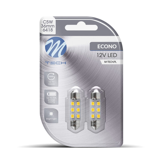 Blister 2x Diode LED L028 - C5W 36mm 6xSMD5050 Weiß 12V