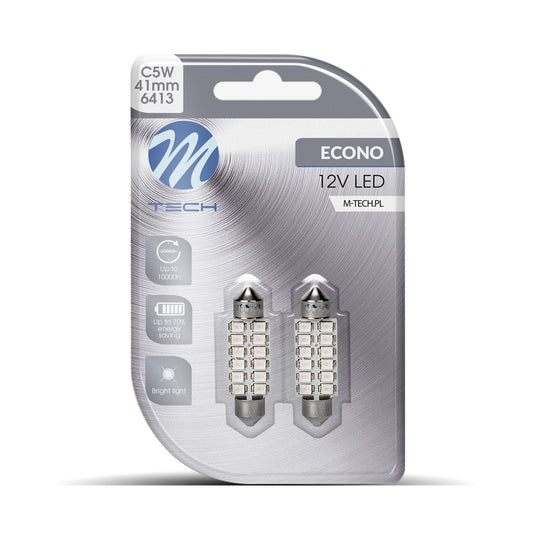 Blister 2x Diode LED L030 - C5W 41mm 12xSMD5050 Blau 12V
