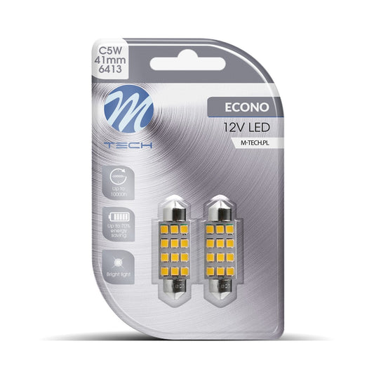 Blister 2x Diode LED L030 - C5W 41mm 12xSMD5050 Weiß 12V
