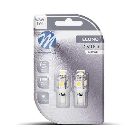 Blister 2x Diode LED L054 - W5W 5xSMD5050 Weiß 12V