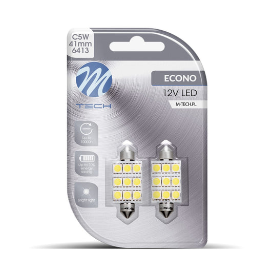 Blister 2x Diode LED L059 - C5W 41mm 9xSMD5050 Weiß 12V