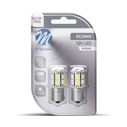 Blister 2x Diode LED L060 - BA15s 13xSMD5050 Weiß 12V