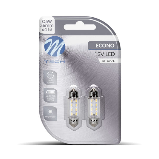 Blister 2x Diode LED L085 - C5W 36mm 8xSMD3014 Weiß 12V