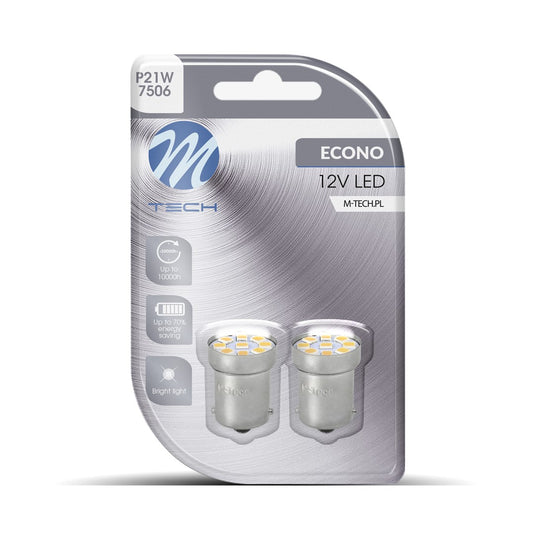 Blister 2x Diode LED L088 - BA15s G18 8xSMD2835 Weiß 12V