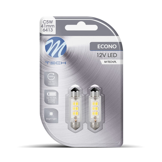 Blister 2x Diode LED L091 - C5W 41mm 6xSMD2835 Weiß 12V