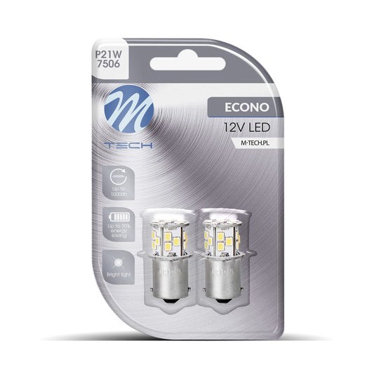 Blister 2x Diode LED L112 - BA15s 21xSMD2835 Weiß 12V
