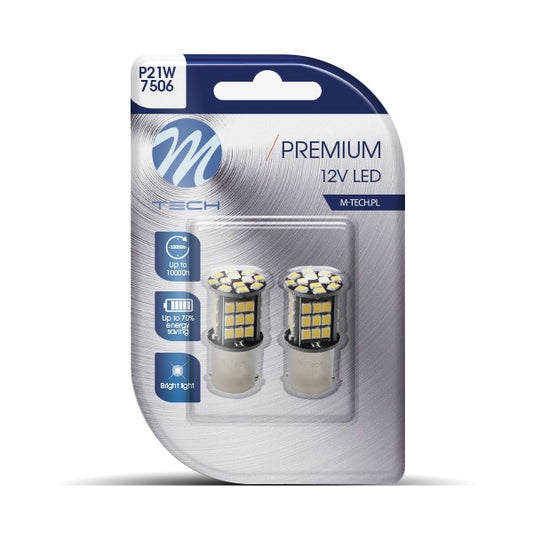Blister 2x Diode LED L354 - BA15s 48xSMD2835 CANBUS Weiß 12V