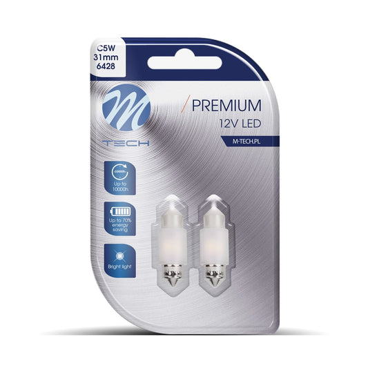 Dioda M-TECH Premium LB360W - C5W 31mm, 12V 2xSMD2835, CANBUS, White