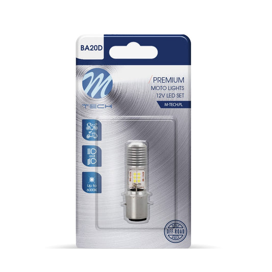 Blister 1x LED BA20D 12x3030SMD 10-80V AC/DC Weiß
