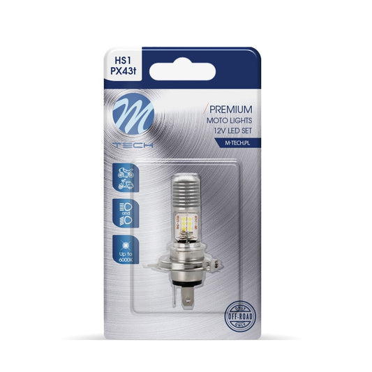 Blister 1x LED H4 12x3030SMD 10-80V AC/DC Weiß