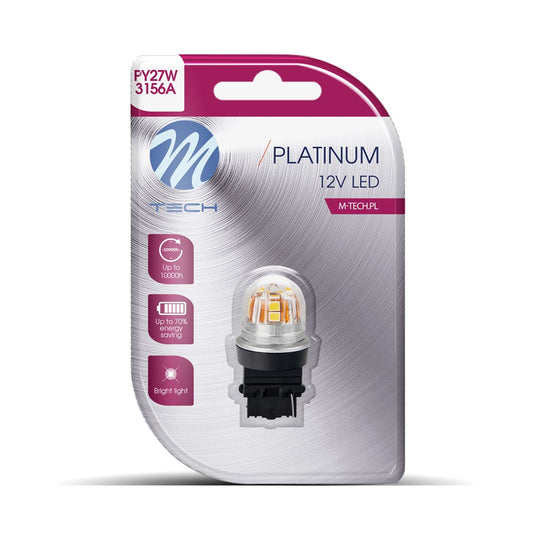 Blister M-TECH Platinum LB830Y-01B - PY27W, 12-24V 15x2835SMD, CANBUS, Amber