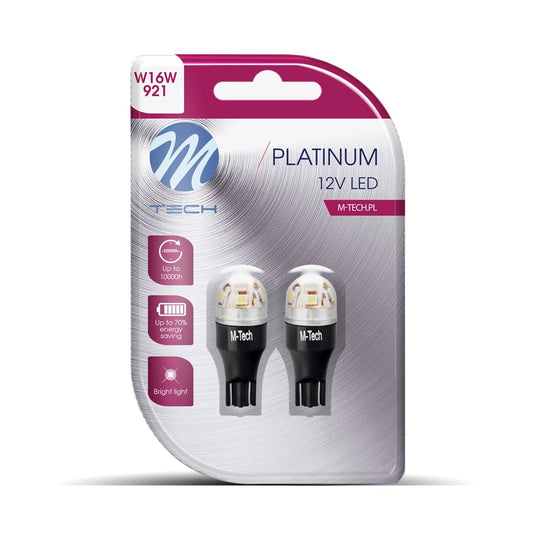 Blister M-TECH Platinum LB834W-02B - W16W T15, 12-24V 5x2835SMD 1W, CANBUS, White