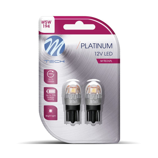 Blister M-TECH Platinum LB835Y-02B - T10 W5W, 12-24V 5x2835SMD 1W, Amber