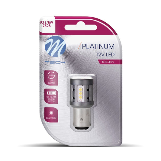 Blister M-TECH Platinum LB863W-01B - 1157 BAY15d P21/5W, 15x3030SMD LED, 12-24V CANBUS, White