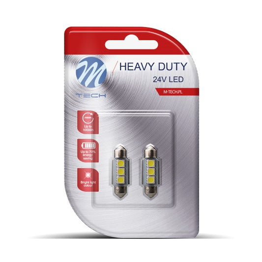 Blister 2x Diode LED L9310 - C5W 36mm 3xSMD5050 CANBUS Weiß 24V