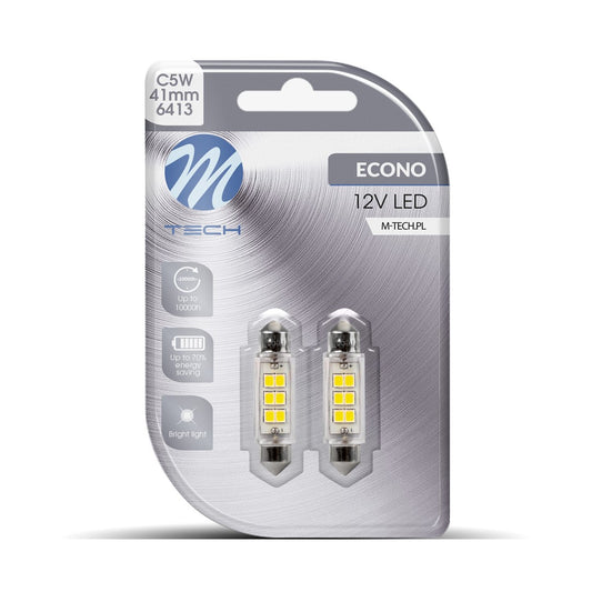 Blister 2x Diode LED L091 - C5W 41mm 6xSMD2835 Weiß 12V