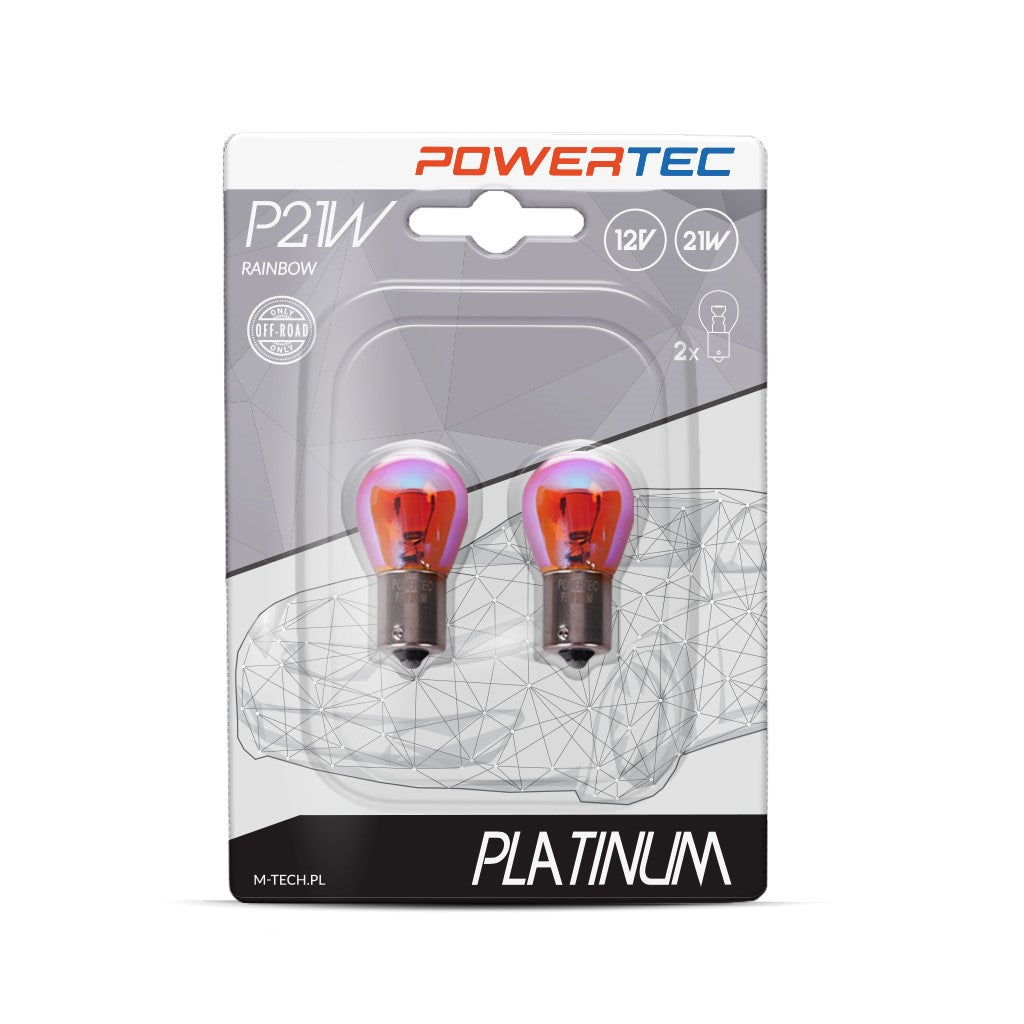 Powertec Platinum BA15s P21W S25 21W Rainbow 12V Blister 2 Stück