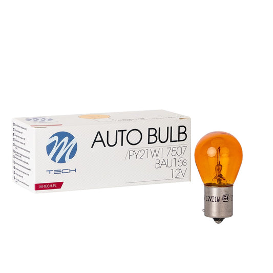 Glühlampe M-TECH PY21W BAU15s 21W AMBER 12V