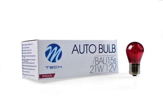Glühlampe M-TECH PY21W  BAU15s 21W RED 12V