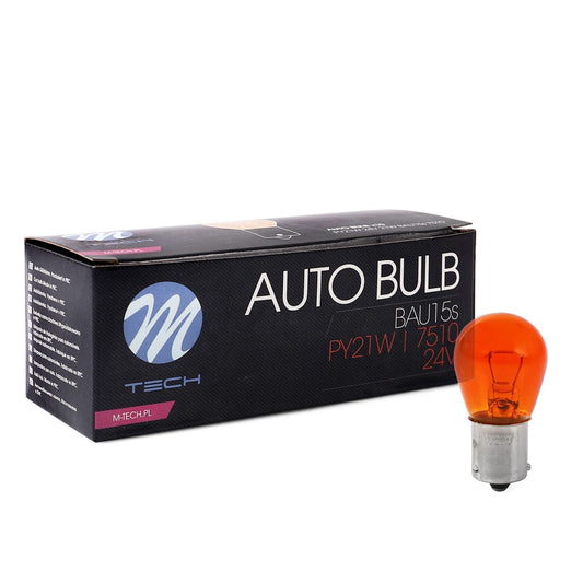 Glühlampe M-TECH PY21W BAU15s 21W AMBER 24V