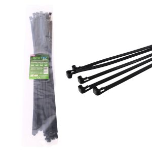 Nylonowe opaski zaciskowe wielokrotnego użytku ROAD-TEQ w:7,4x400mm 20szt. czarne